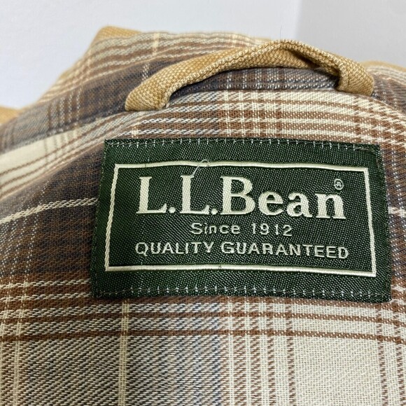 VINTAGE LL Bean Flannel Lined Work Shirt Jac Jacket Brown XXL Duck Heavy Duty - Picture 12 of 12